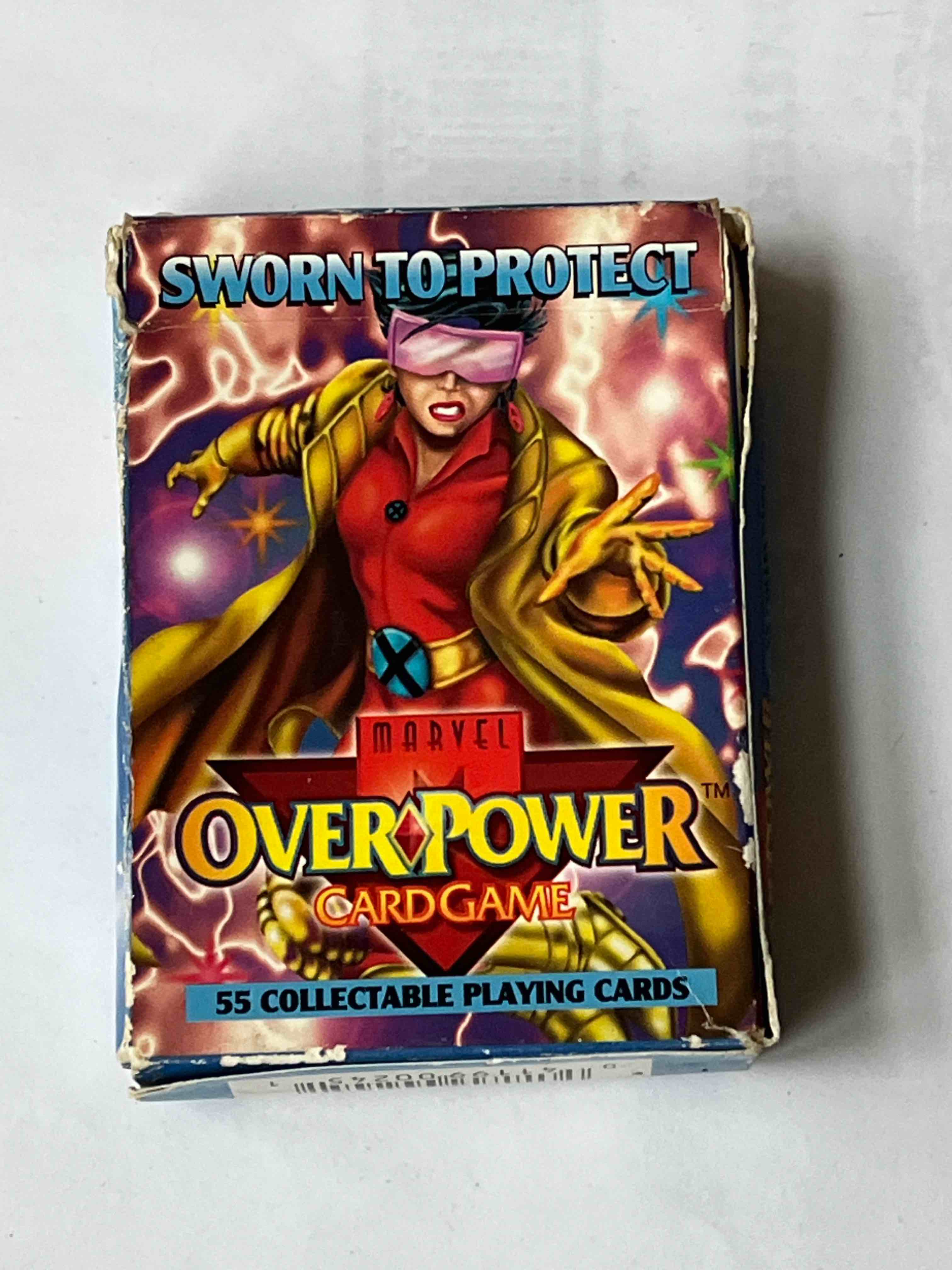 1995 SWORN TO PROTECT MARVEL OVERPOWER CARD GAME - 55 COLLECTIBLE PLAYING CARDS