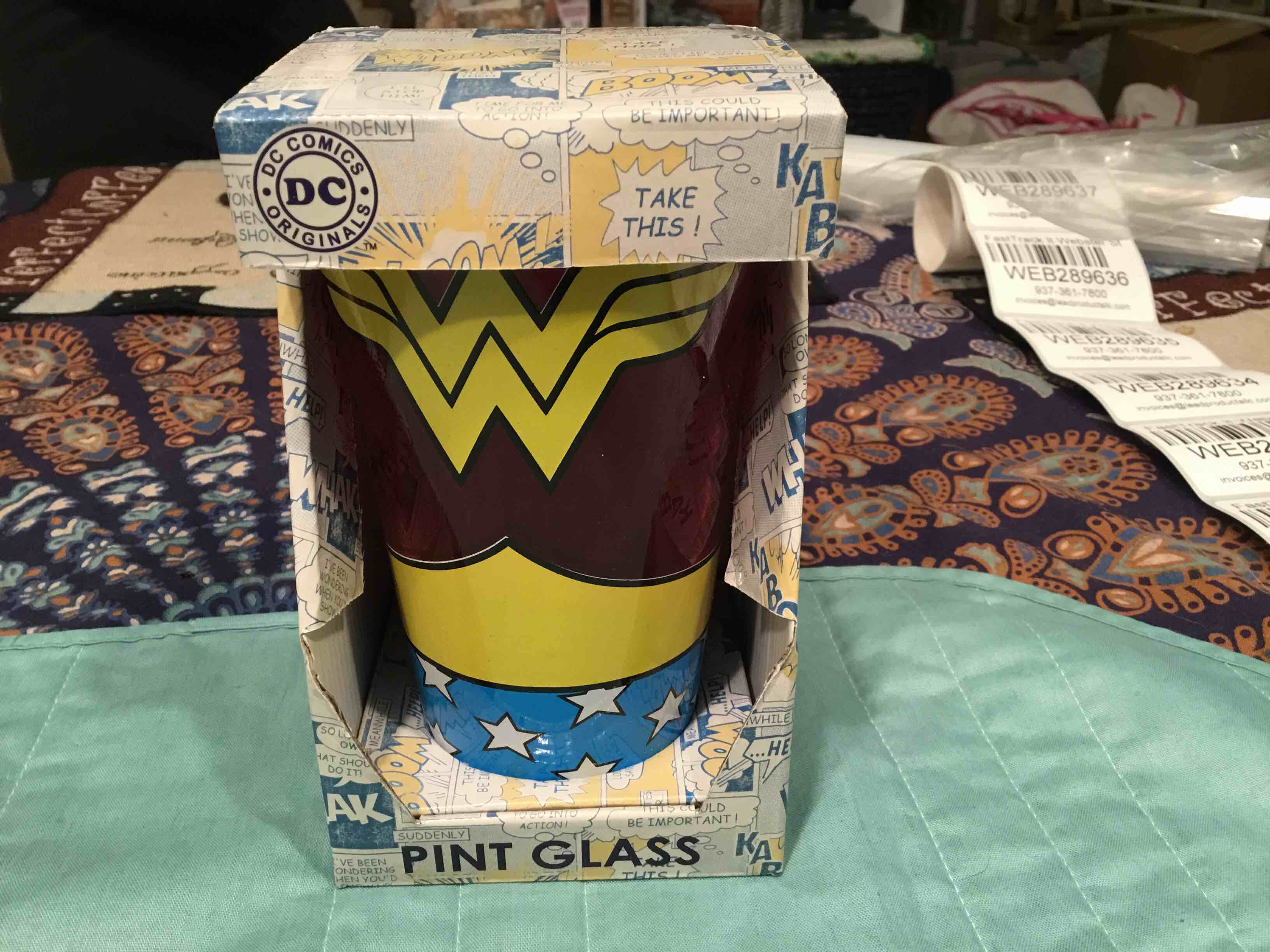 DC original comics pint glass Wonder woman