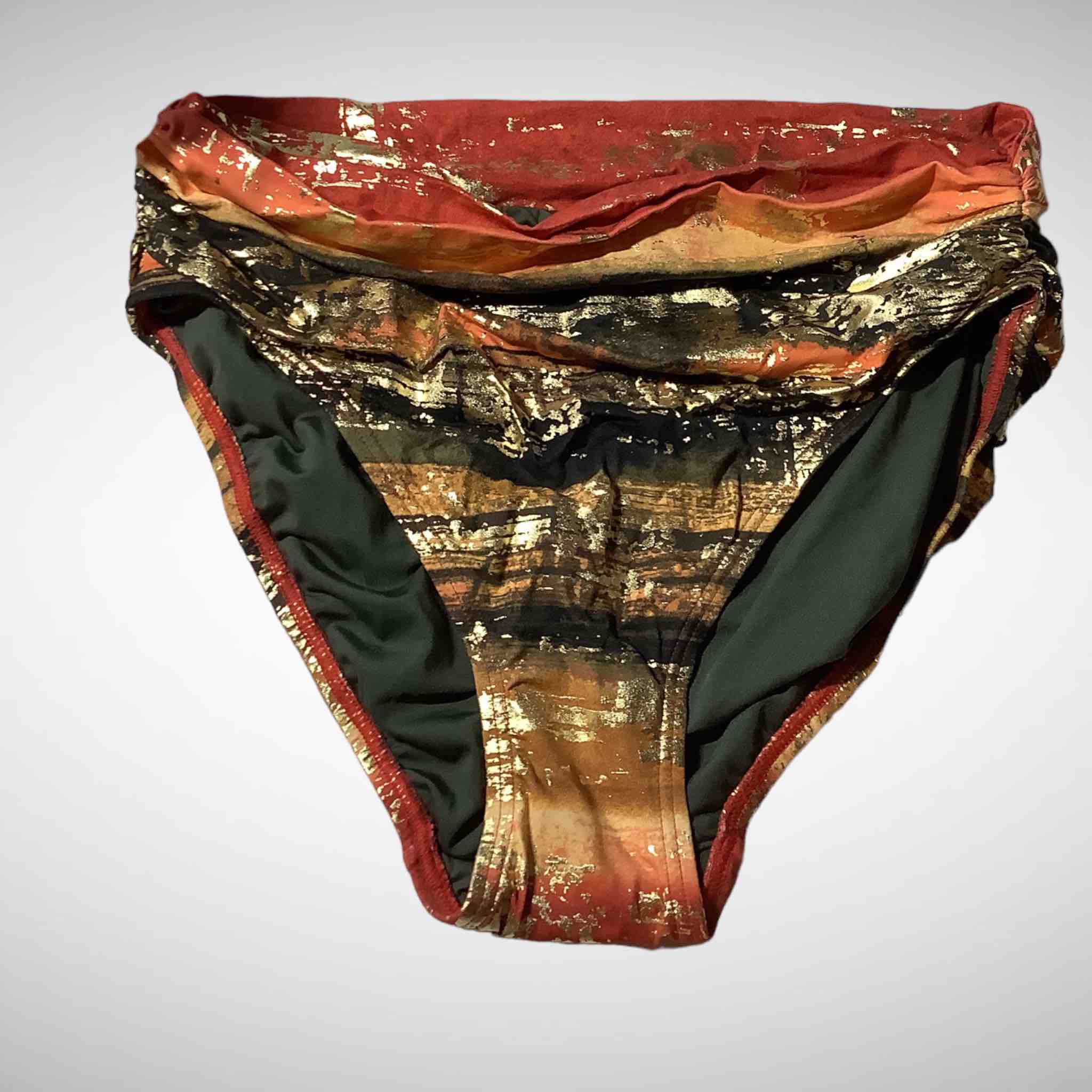 Large Carmen Marc Valvo Sunset Red Swimsuit Bottom