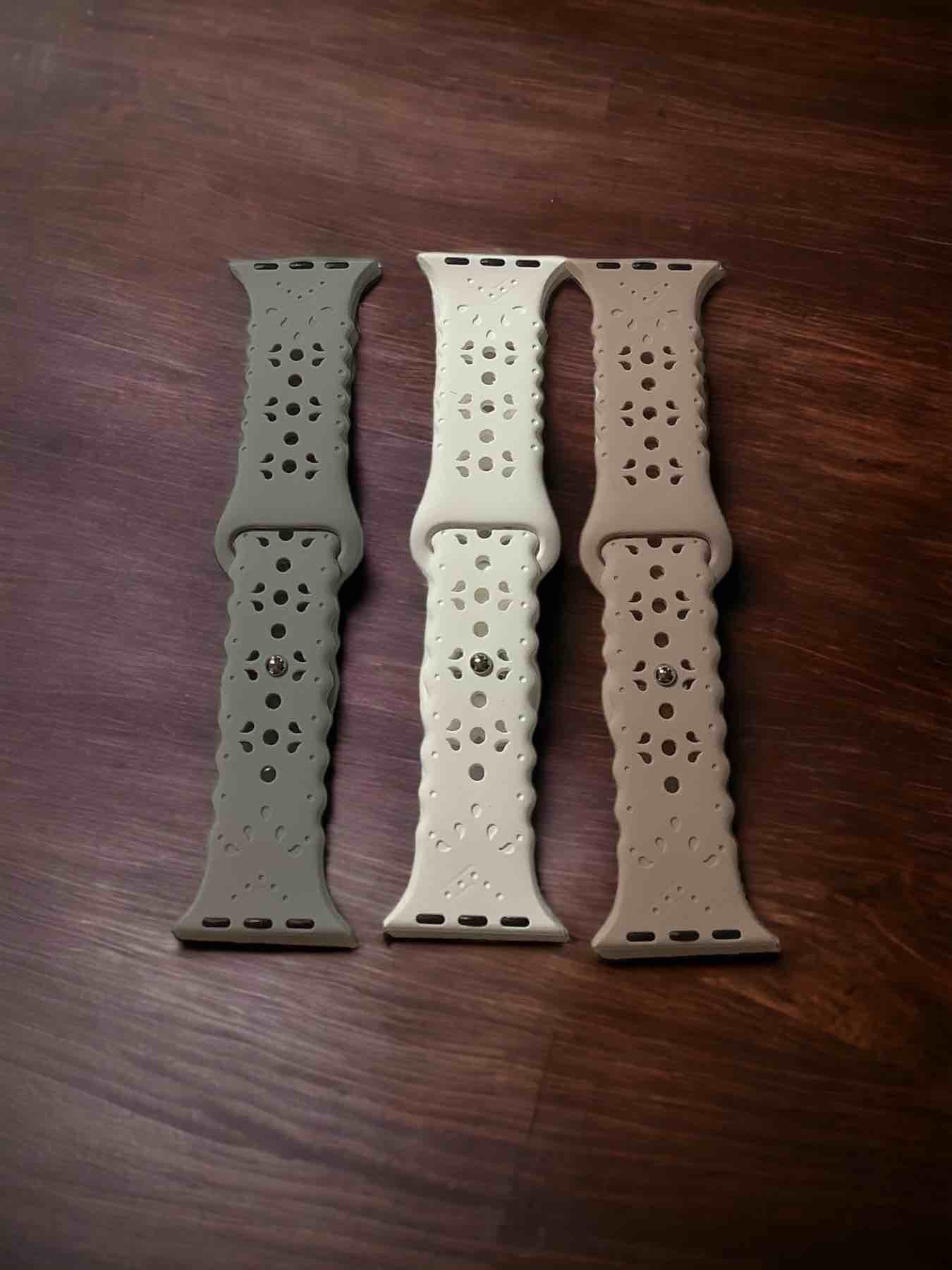 3 Pack Women’s Watch Bands Gray, White, and Pink