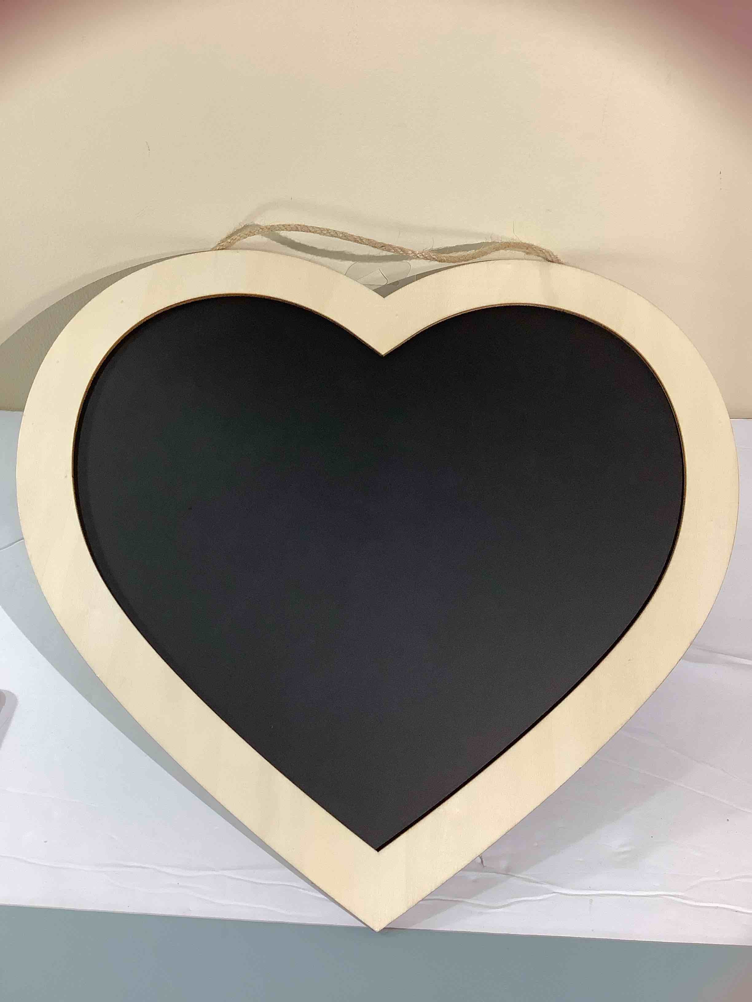 Hanging Wood Heart Chalkboard
