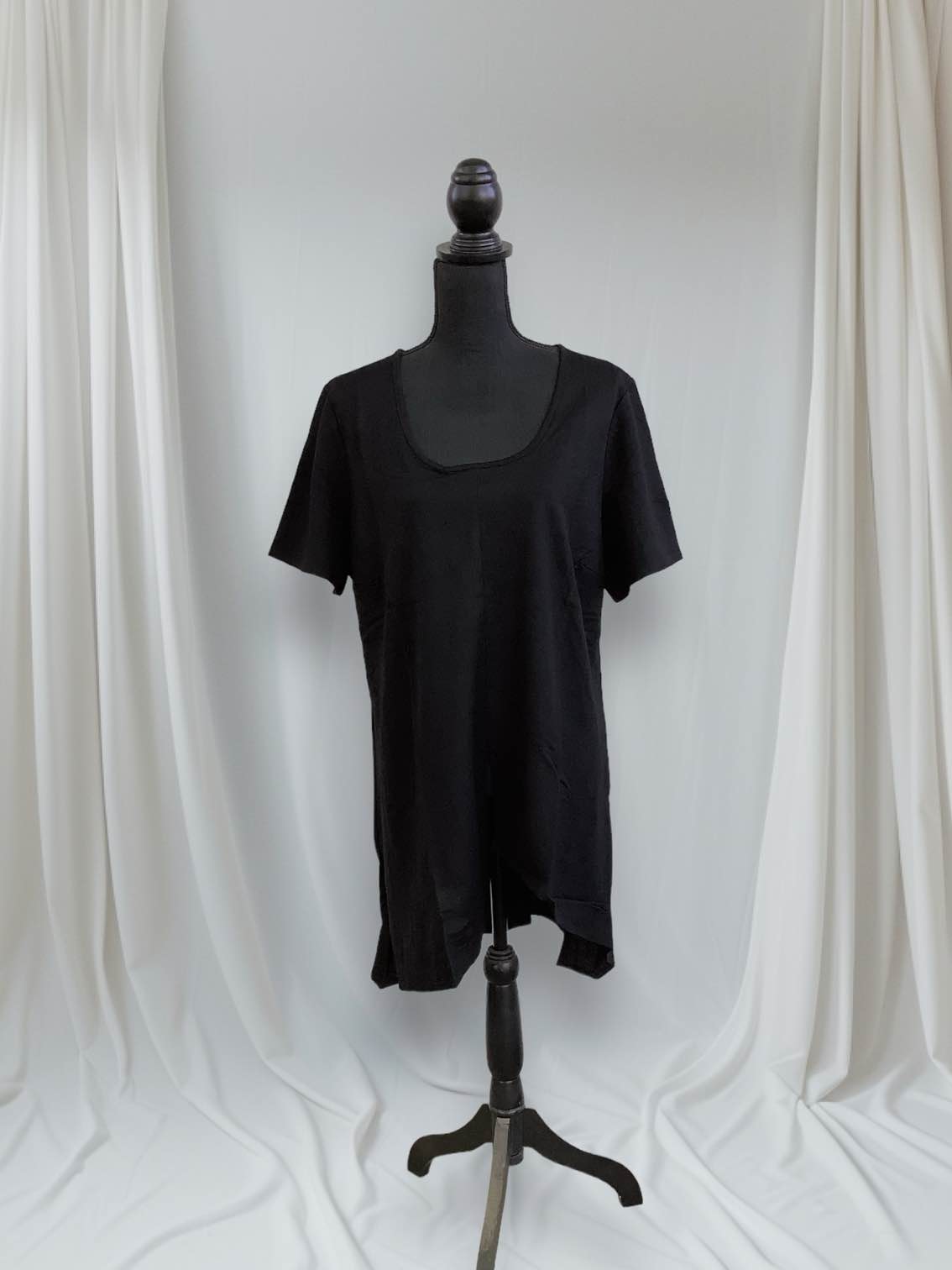 Women’s Black Split Front Blouse XL