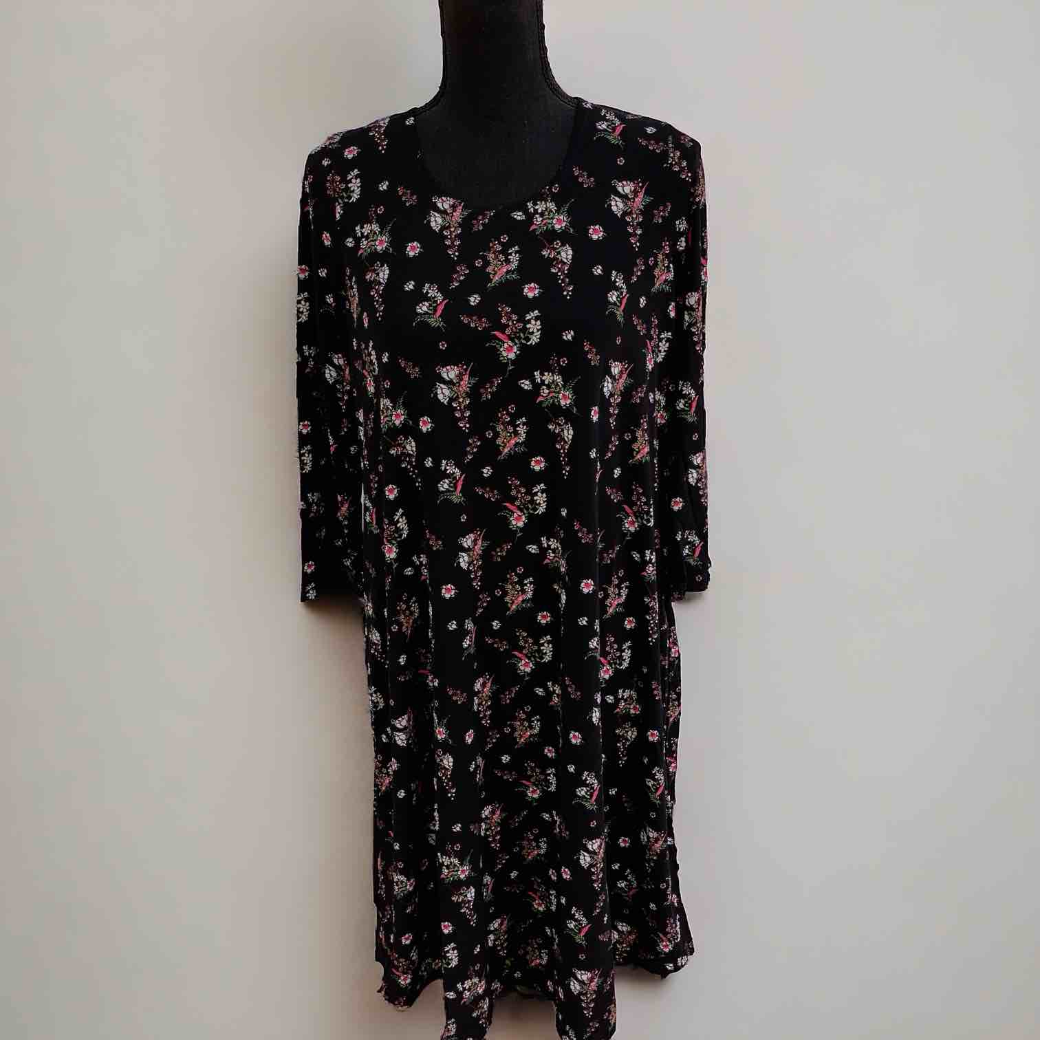 XXL MOUNTAIN MAMAS TUNIC DRESS - TEA LENGTH - TWILIGHT BLOOMS