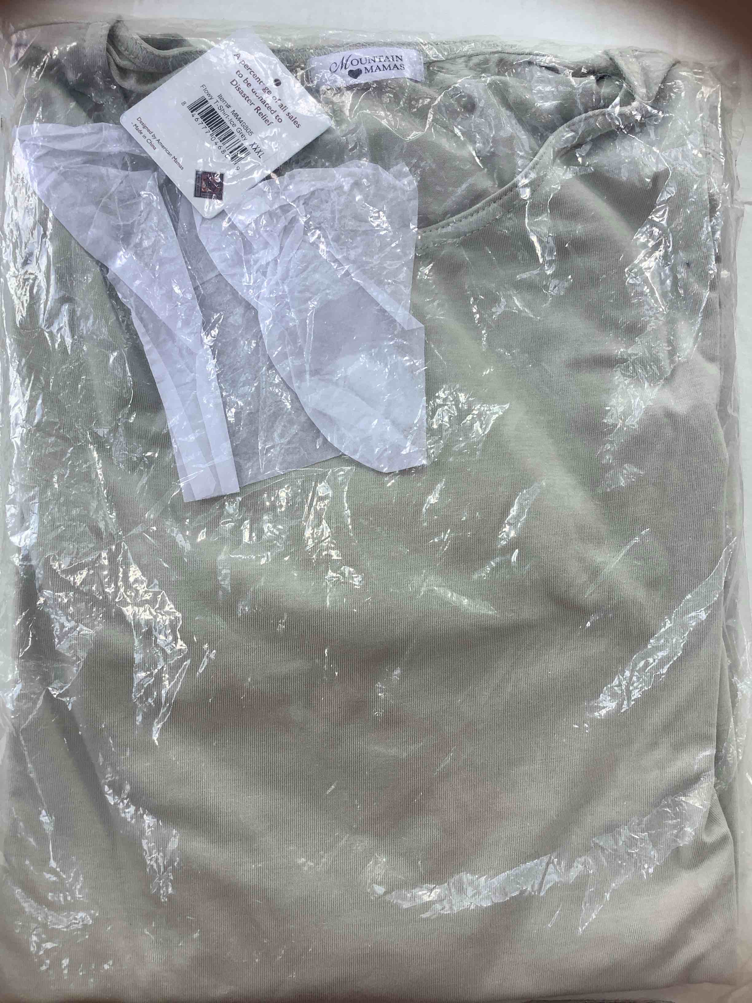 XXXL MOUNTAIN MAMAS ANGEL FLOWY TSHIRT - GREY