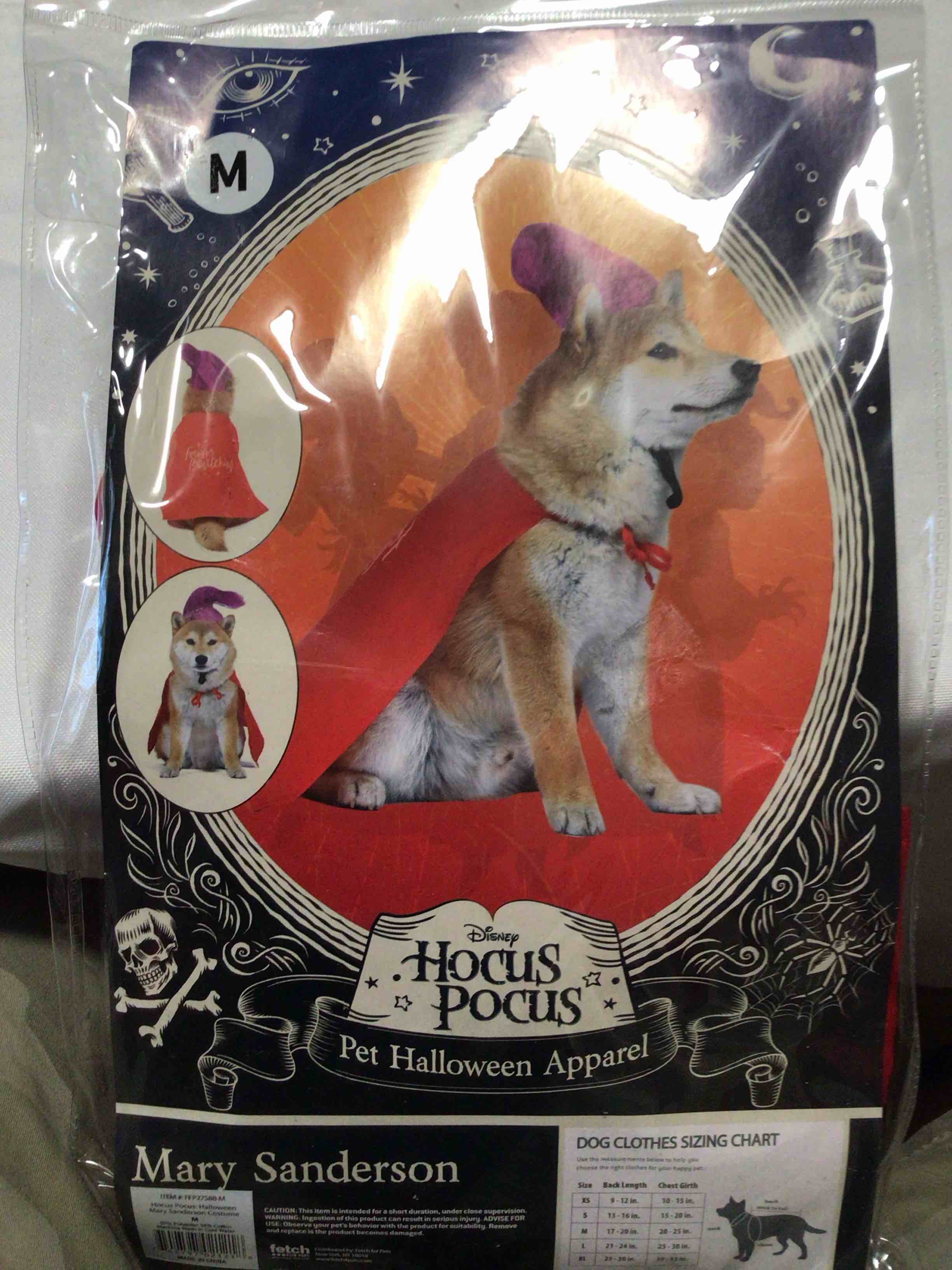 Medium Hocus Pocus Mary Sanderson Dog Costume, Large | Halloween Costumes for Dogs, Dog Witch Costume, Official Dog Product of Disney for Pets