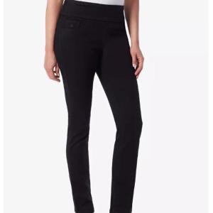 4P, Gloria Vanderbilt Amanda Pull-on Pants, Black Rinse