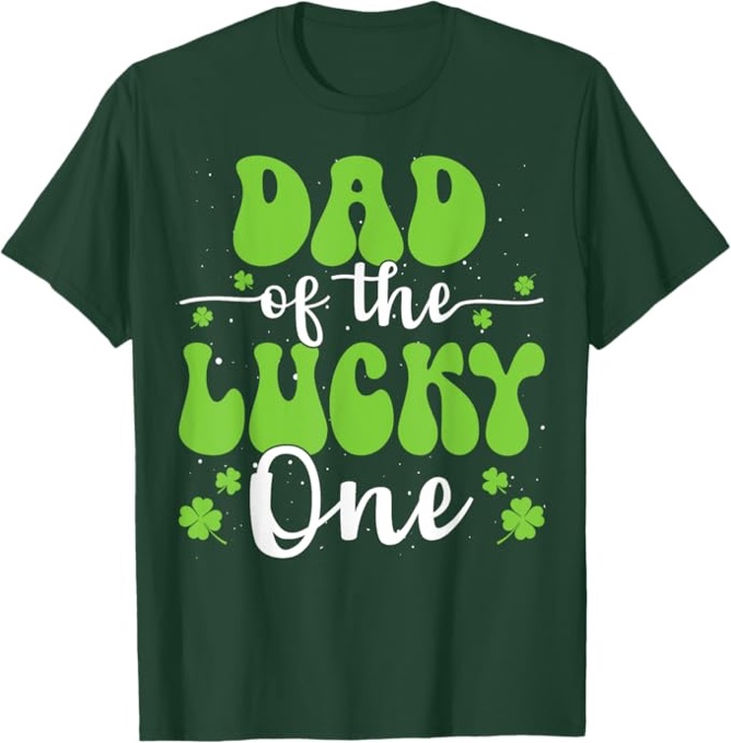 SIZE LARGE DAD OF THE LUCKY ONE ST PATRICK’S DAY T-SHIRT 
