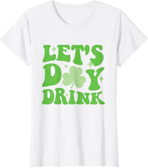 Women’s Small MEESHEEP Let’s Day Drink St Patty’s Day T-shirt
