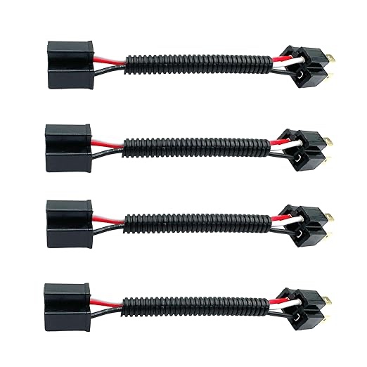 4Pcs 9003 H4 Female to Male Headlight Bulb Socket Adapter Wiring Harness Extension Connector Light Fog Use