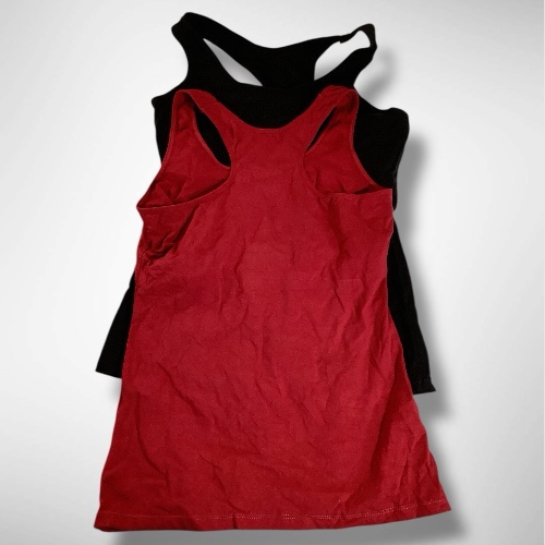 Condition photo showing New/Like New for Medium, 2PK Racerback Tank Tops with Built In Shelf Bra