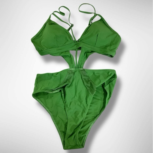 XL, One Piece Cutout swimsuit for Women, Green
