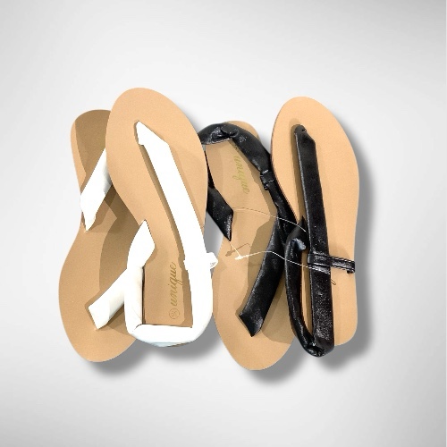 Condition photo showing New/Like New for (39) Size 8.5. 2 Pair Women's Flip Flop Shoe Sandals