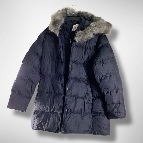 XL, Winter Puffer Coat with Faux fur Hood