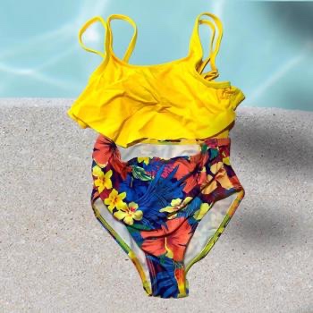 8T, One Piece Ruffles Bathing Suit Girls Bikini Monokini