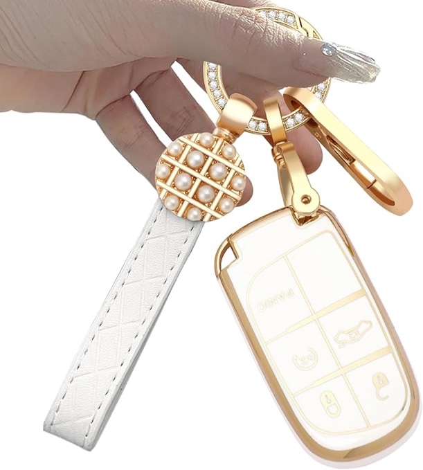 YSK-LX for Jeep Key fob Cover for Jeep Grand Cherokee Wrangler Compass Renegade Patriot Comander Dodge RAM etc Smart Key