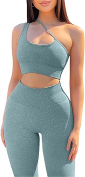 (Medium) HYZ Women's Workout 2 Piece Outfit High Waist Sports Legging Stretch Yoga Crop Top Bra Sets