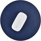Round Mouse pad, Leather Mouse Pad with Non-Slip Rubber Base and Stitched Edge, Portable Mousepad, Mousepad for Computer, Laptop, Office & Home?9.4” x 9.4“,Blue?