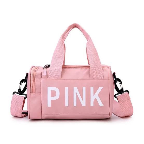 PINK Small Gym Bag Women Mini Barrel Bag Training Duffle Travel Sports Holdall Bags Mobile Bag 20-35L