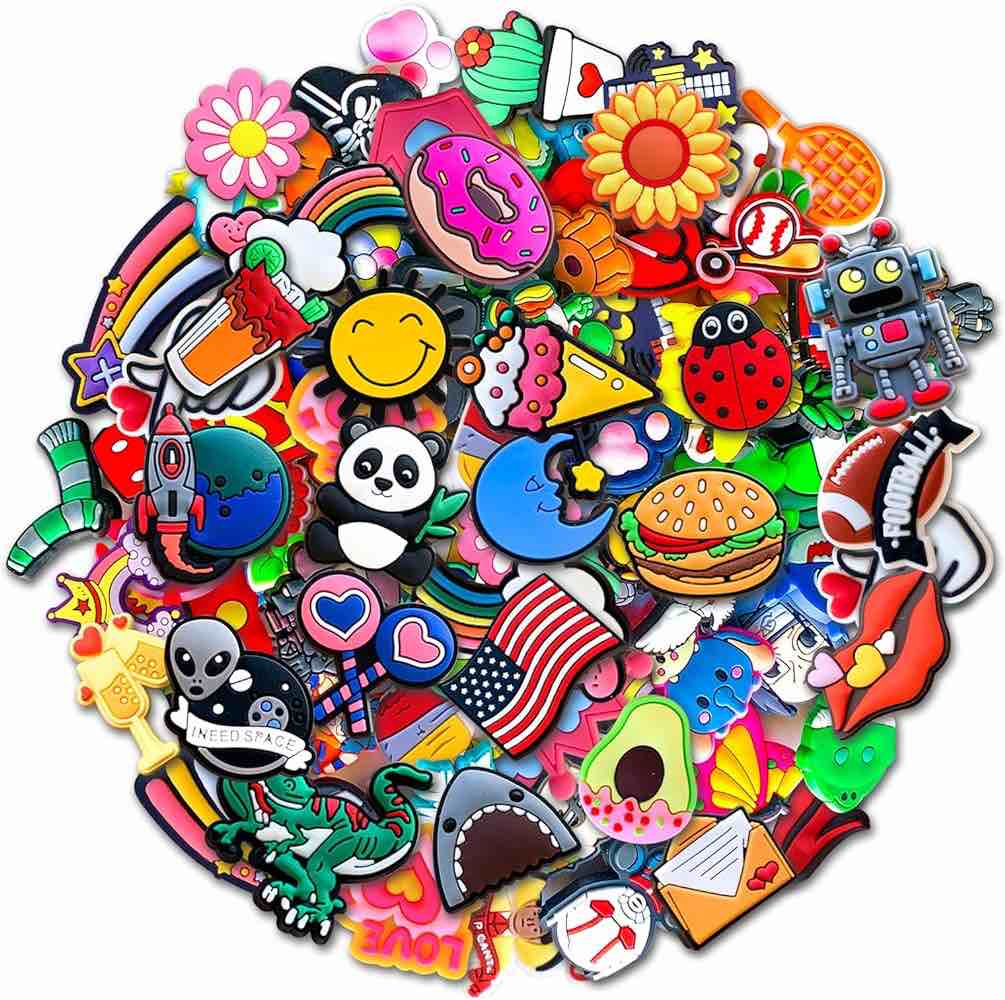 WSPXX Random 50 Pieces Cute Shoe Charms for Girls Kids Boys Lovely Cartoon Shoes Decorations for Party Favor