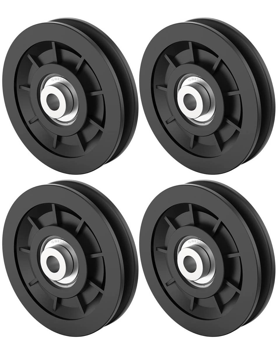 Mbotnee 90mm/3.5" Universal Nylon Bearing Pulley Wheel Replace for Gym Equipment Part Cable Merchine, Universal Wearproof Abration Bearing, Gym Equipment and Garage Door Pulley System