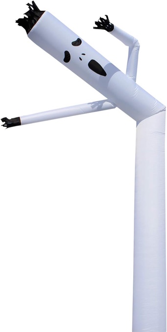 20ft Inflatable Dancer Puppet Arm Flailing Tube Man Wacky Wavy Wind Flying Stand Out Advertising Sky Air for 18 inch/45cm Blower, Not Including Blower (White Ghost, 6M(20FT))