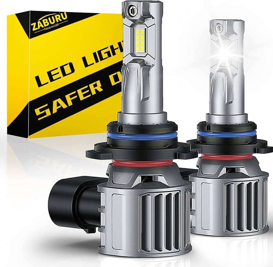ZABURU HB4 9006 LED Headlight Bulbs 6500K White, 500% Super Bright LED Bulbs as 9006 LED Fog Light Bulbs, Low Beam or DRL, 18000LM LED 9006 Headlight Bulb Replacement, 2-pack