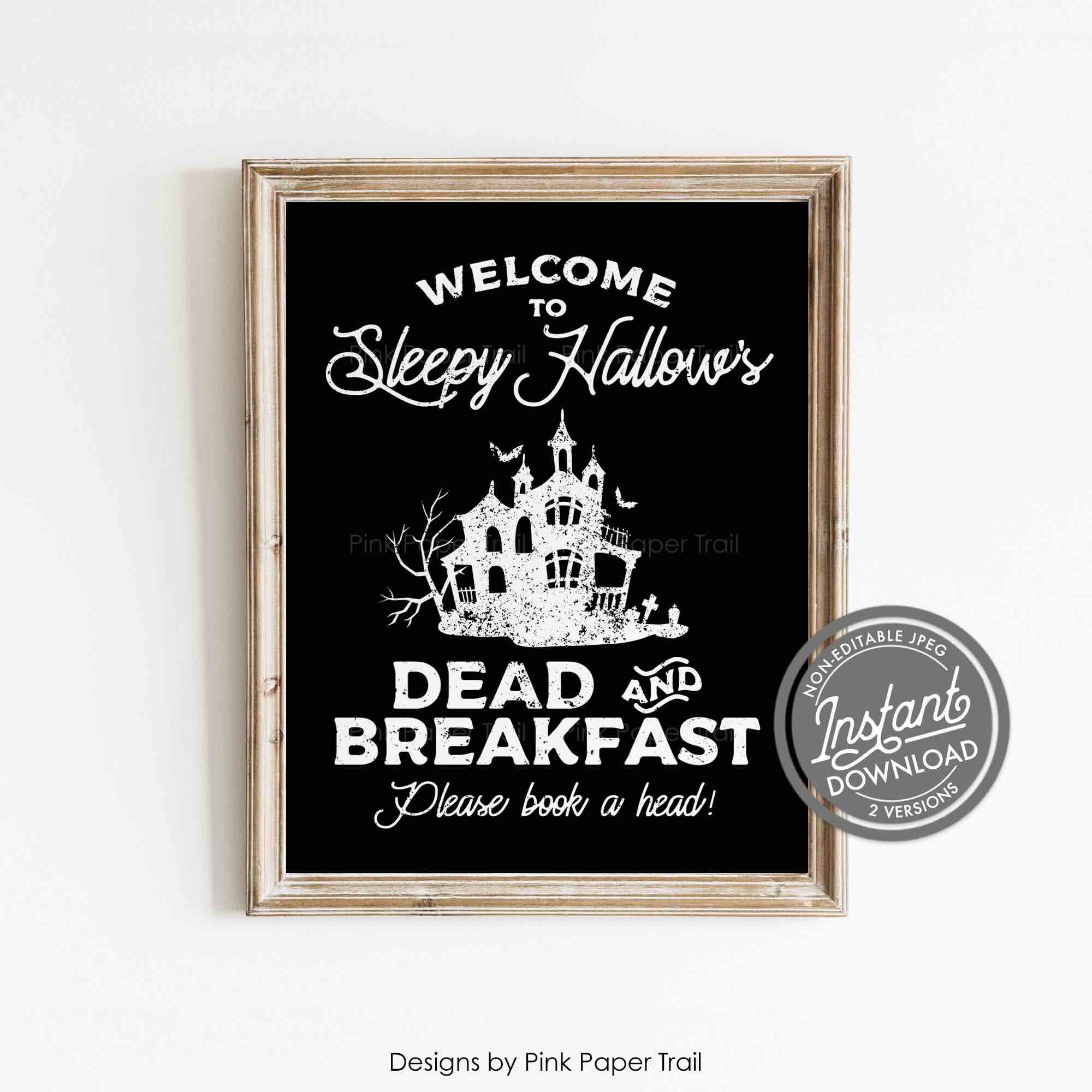 Sleepy Hollow Dead and Breakfast Please Book Ahead Retro Vintage Metal Tin Sign Poster Wall Decor for Cafe Kitchen Home Bar 8x12 Inch