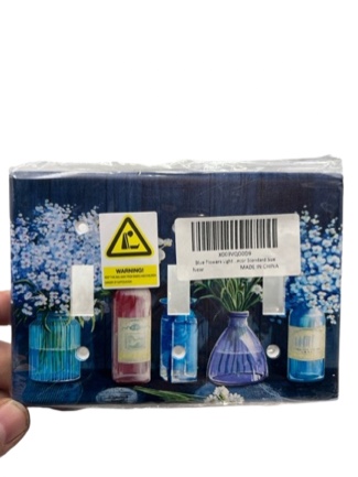 Blue Flower Light Switch Cover Triple Toggle Wall Plate Lightswitch Covers Decorative 3 Gang Switch Plate for Kitchen Bathroom