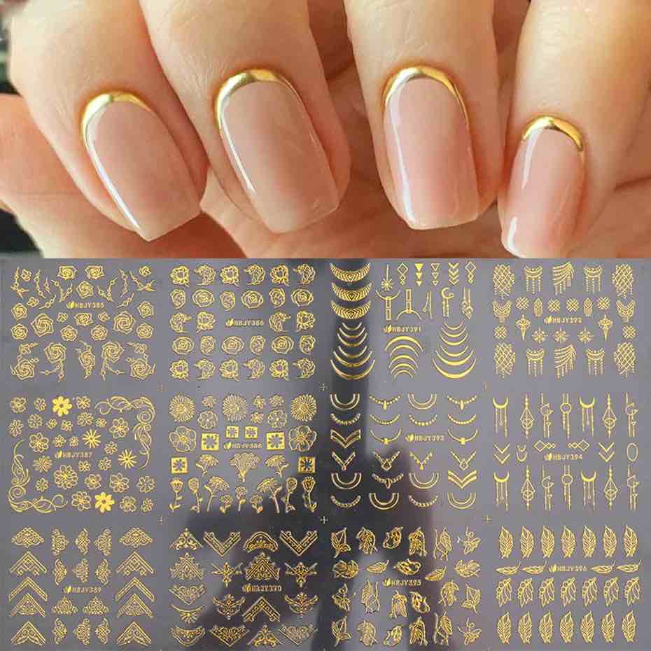 Gold Nail Stickers (Design May Vary)