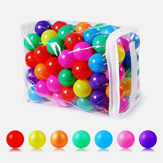 GUESVOT Ball Pit Balls Phthalate Free BPA Free Plastic Balls for Ball Pit Crush Proof Balls 2.2" 140pcs Big Set for Toddlers Ball Pit with Reusable Storage Bag