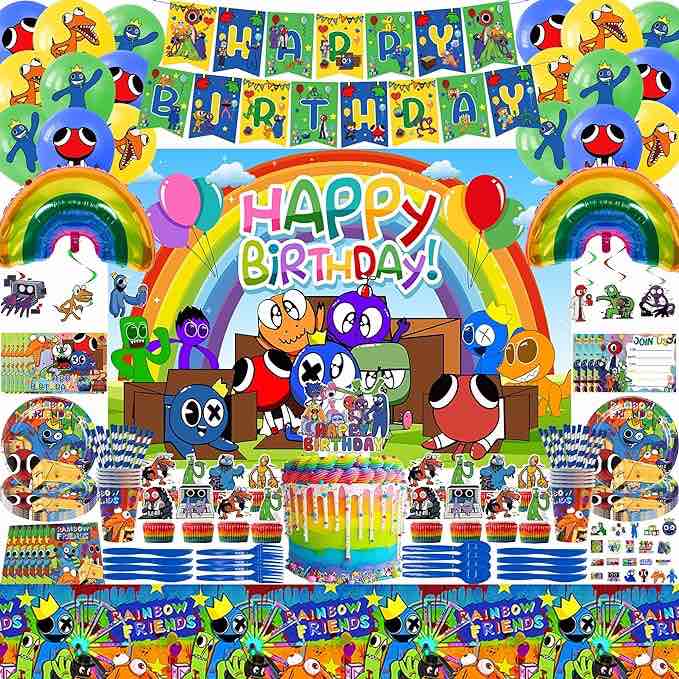 209Pcs Video Game Birthday Party Supplies, Video Game Party Decorations, Video Game Birthday Decorations included Happy Birthday Banner, Balloons, Backdrop, Cupcake Toppers, stickers, Tableware