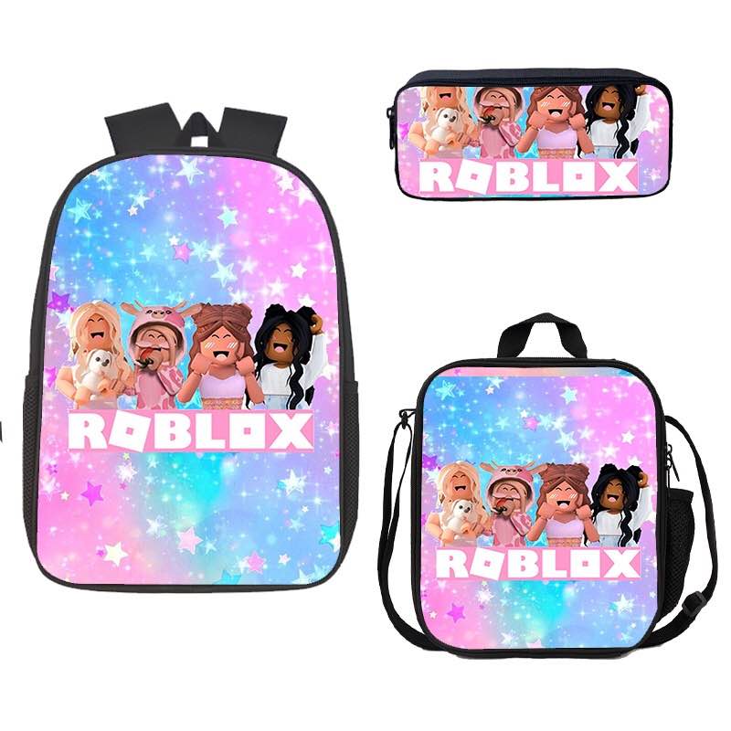 ROBLOX girlr bag kids ROBLOX bagpack for boy kid boy kindergarten girlr Student Schoolbag Lunch bag Meal Bag Pencil Case for kids