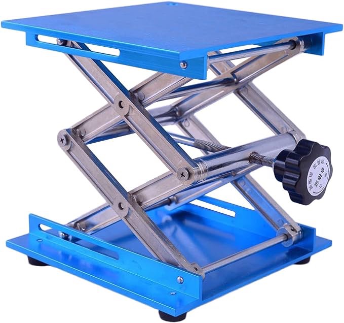 Laboratory Bar Table — Blue Galvanised Aluminium Laboratory Lifting Platform — Aluminium Oxide Lab-Lift Lifting Platform — Laboratory Scissor Jack (Size May Vary)