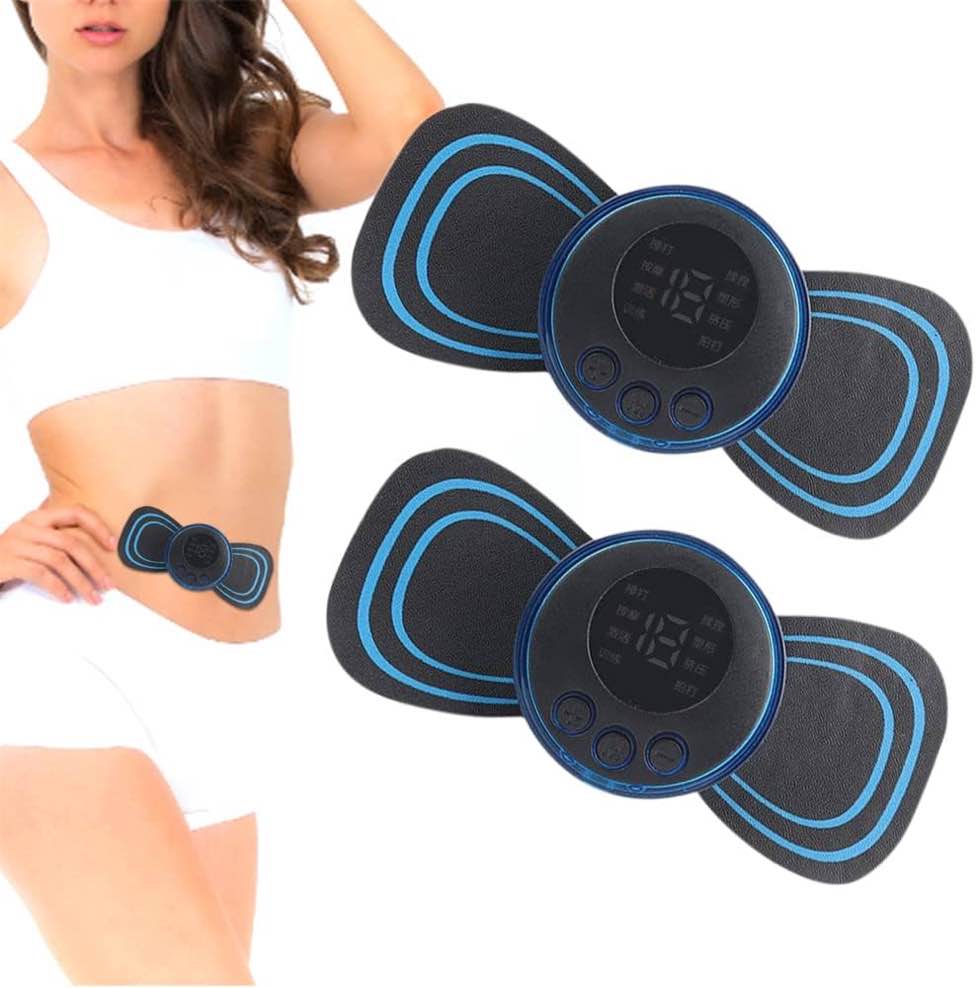 iSketer 2 pcs Body Massager Patch - Portable Mini Massager for Neck, Back, Waist, Arms, Legs Aches