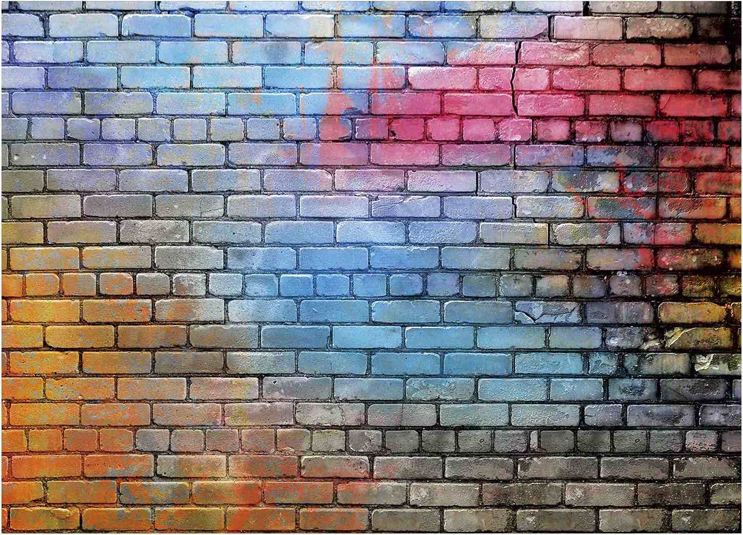 7x5 feet Colorful Brick Wall Backdrop Wallpaper for Photo Studio Props (Design May Vary)