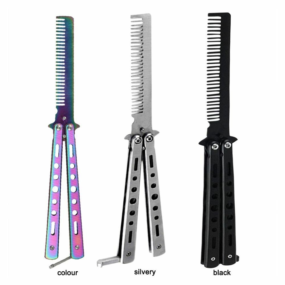 3pcs Stainless Steel Real Men Butterfly Combs Balisong Comb Trainer (Content May Vary)