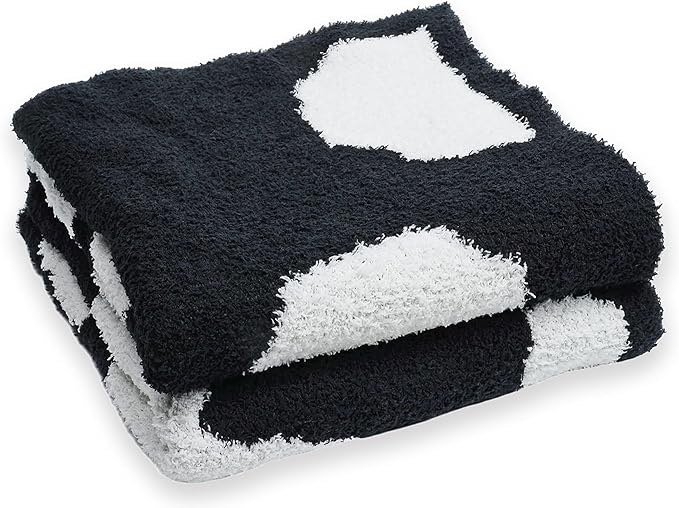 Fleece Cow Print Blanket Black and White Bed Co w... Gift for Daughter Mom, Bedroom Decor 40x50 i nch
