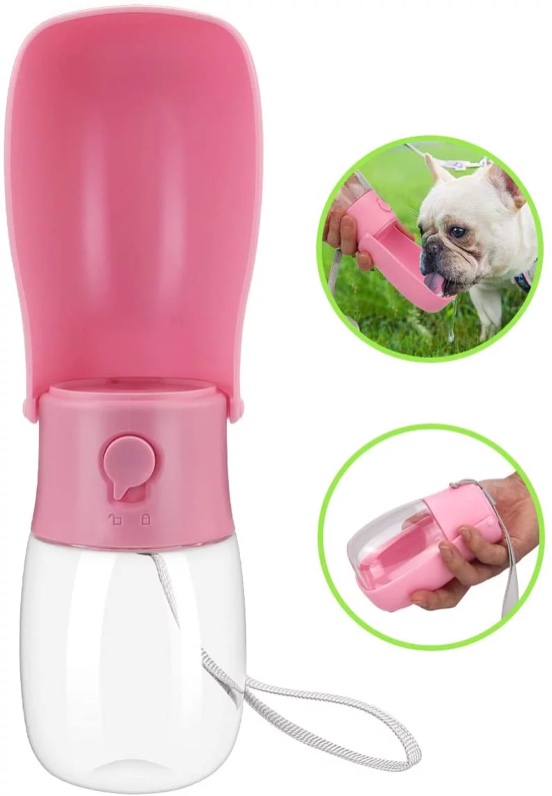Portable dog drinking cup, leak-proof collapsible travel pet supplies with carbon filter, suitable for pets outdoor walking or hiking