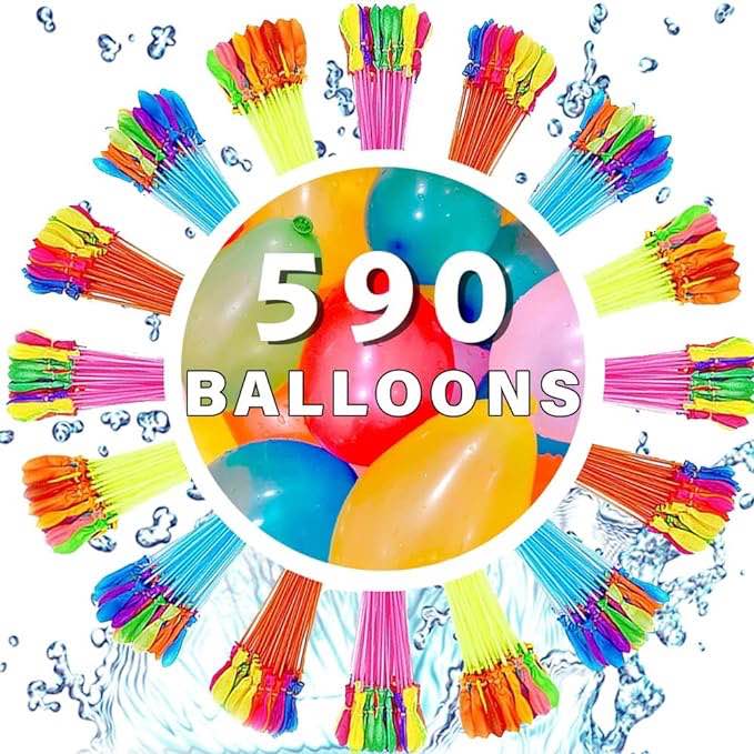 592 PCS Water Balloons for Kids Adults Quick Fill Water Balloons Set Summer Splash Party Easy Quick Fun Outdoor Backyard for Swimming Pool