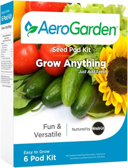 AEROGARDEN Seed Pod Kit — Grow Anything, Just Add Seeds — Easy to Grow 6-Pod Kit
