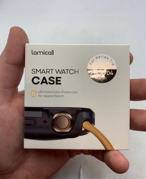 Lamicall Aluminum Rugged Case Armor Designed for Apple Watch Case Series 8/SE2/7/6/SE/5/4 45mm/44mm Bumper Metal Watch Case, Protective Armor Cover [No Screen Protector] — Black