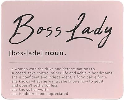 MDQAO Boss Lady Definition Pink Square Mouse Pad 9.5x7.9 Inch Non-Slip Rubber Base Mousepads Mouse Mat for Computer Laptop Home Office Dorm Desk Decor, Birthday Appreciation Gifts for Women Boss Lady