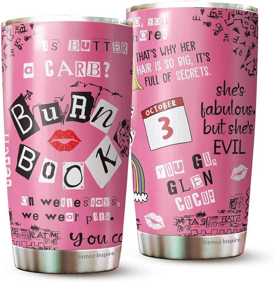 Movie Tumblers - Burn Book Tumbler - Gifts For Her, Women, Coworker On Halloween, Christmas Birthday - Tumbler 20 Oz