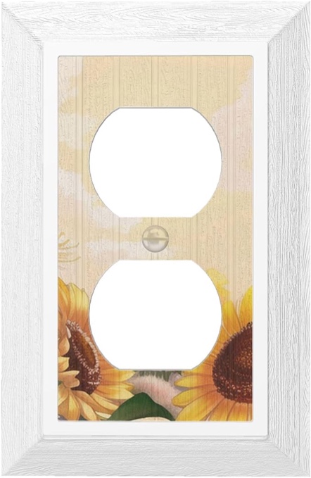 Sunflowers Outlet Light Switch Cover — Decorative Plastic Switch Plates and Outlet Covers Wall Plates for Electrical - Kitchen, Home, Office Decor (Design May Vary)