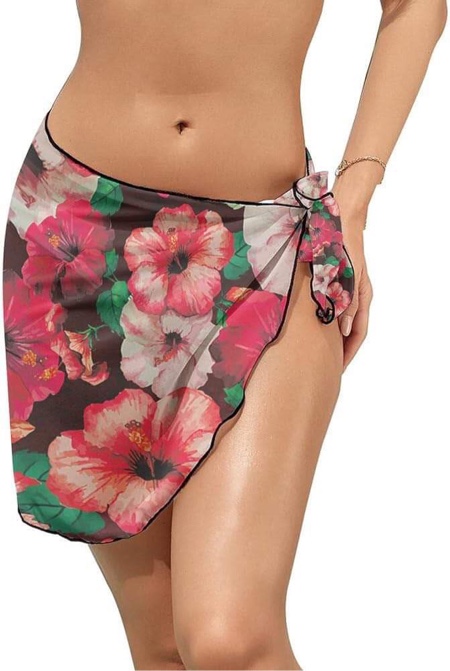 Bolder Frida Printed Short Sarong Cover-up with Frills