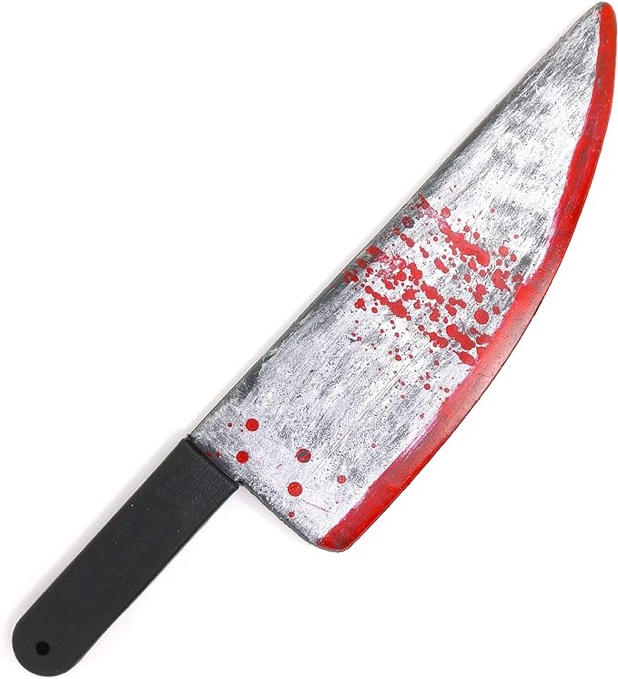 Halloween Sticker Style with Fake Knife