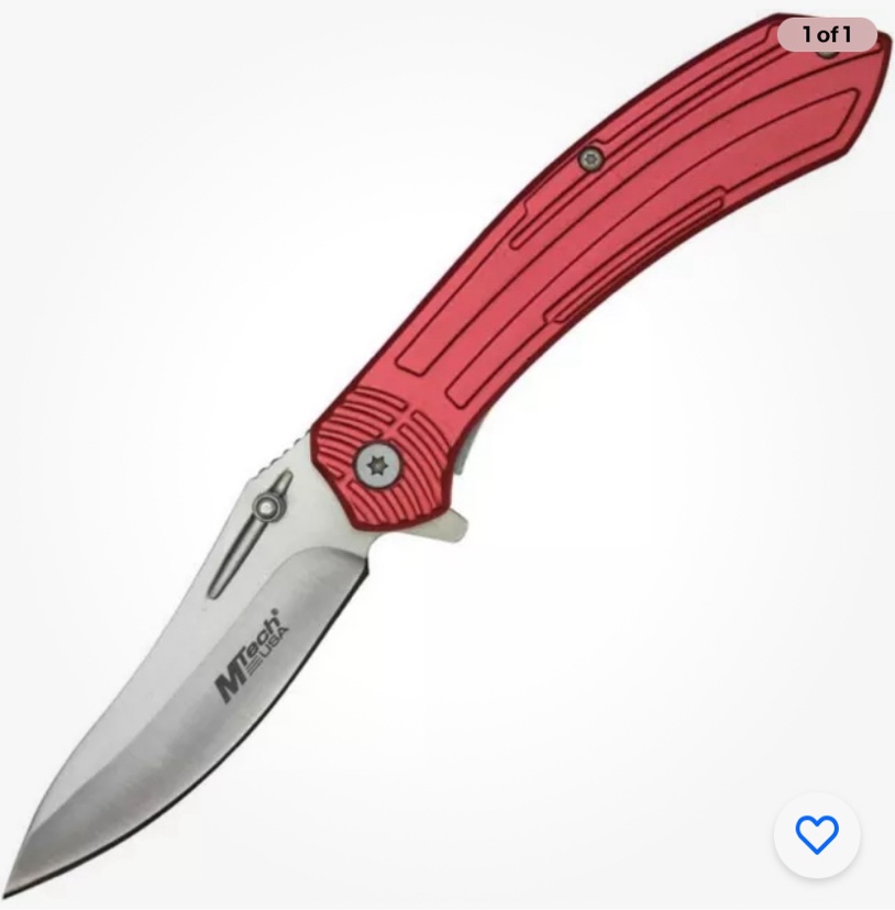 MTech Linerlock 3Cr13 Steel Blade Red Aluminium Handle Folding Knife MT-A1201RD