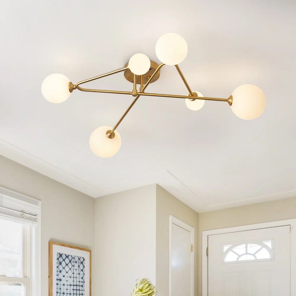 Galestown 6 - Light Glass Sputnik Sphere Semi Flush Mount 