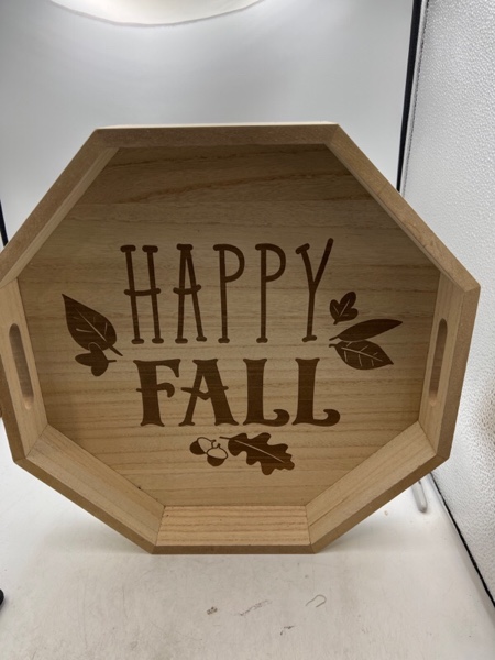 Happy Fall Octagon Wooden Crate