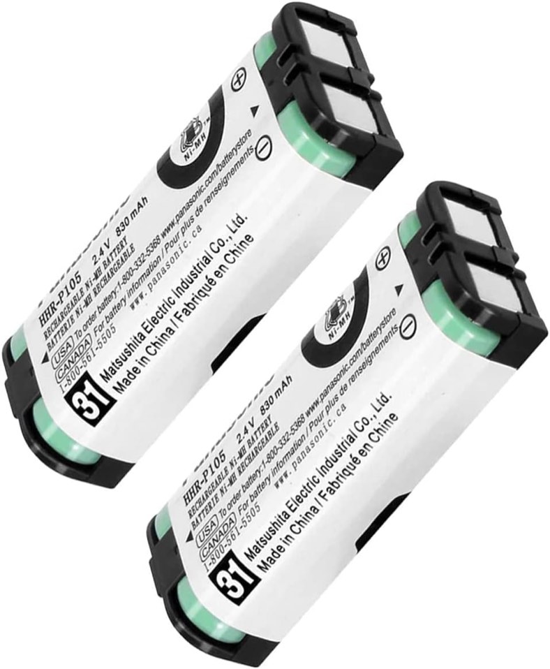 2 Pack Cordless Phone NI-MH 30mAh replacement battery